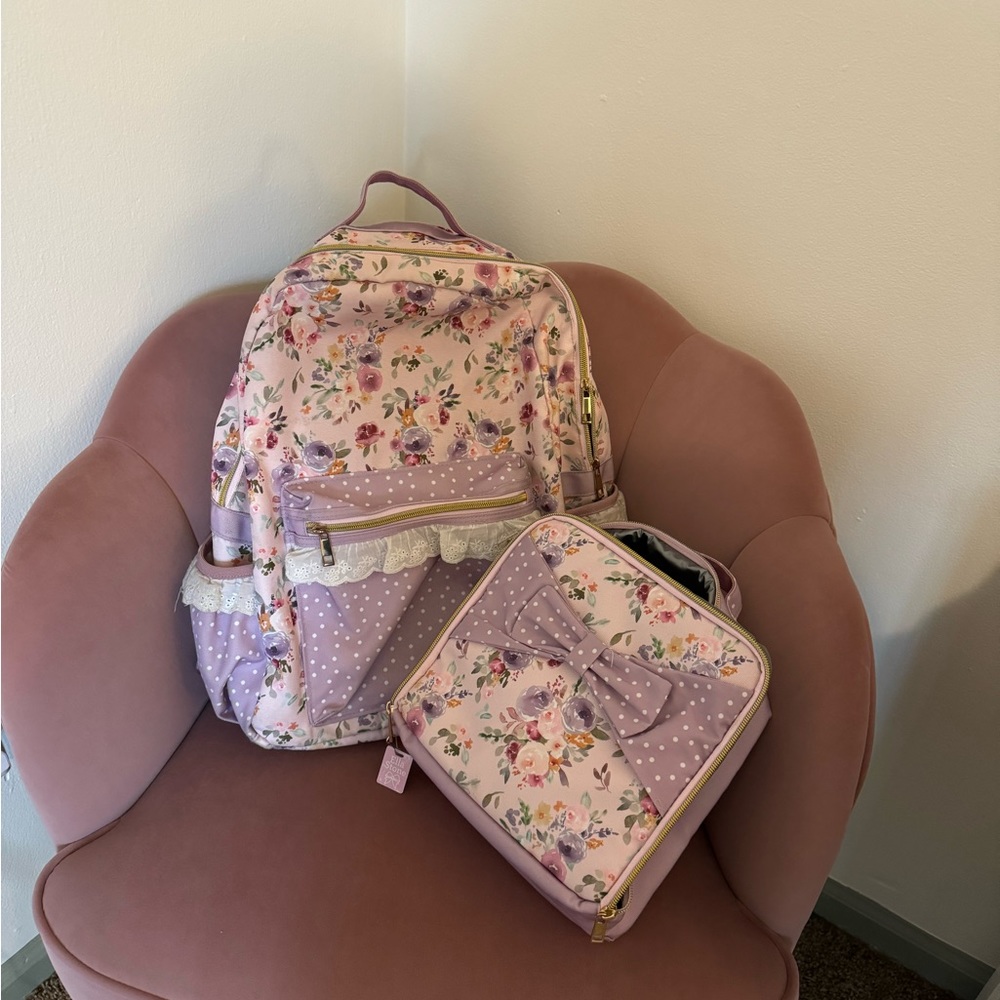 Cheeky Plum Bree backpack and Lunchbox - Violet Breeze, good condition